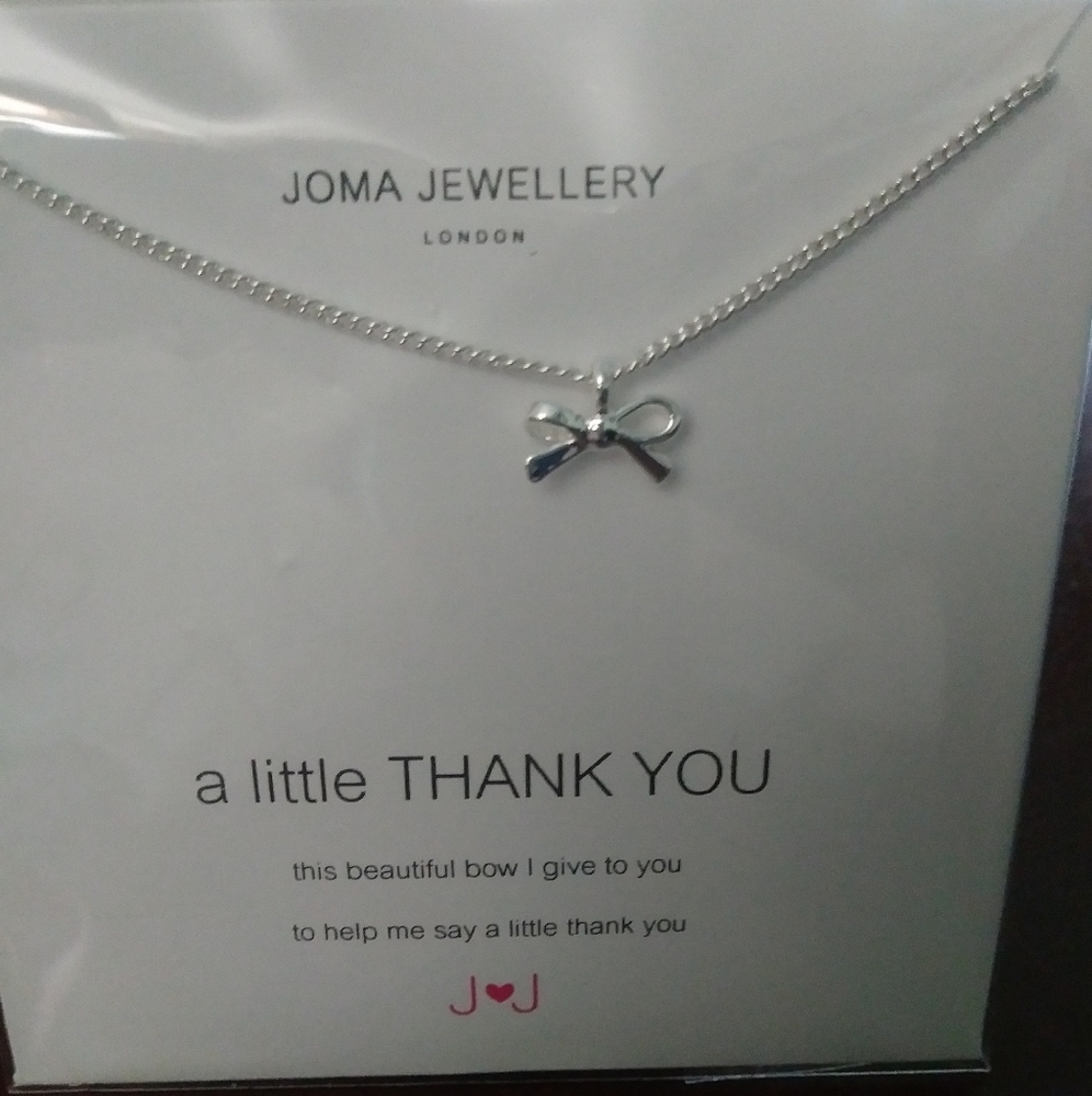 Joma Jewellery London Silver Bow Necklace